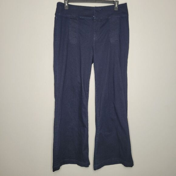 Kut From The Kloth Isabel Flare Jeans Dark Blue Wash Stretch Pull On Size 18 - Picture 3 of 9